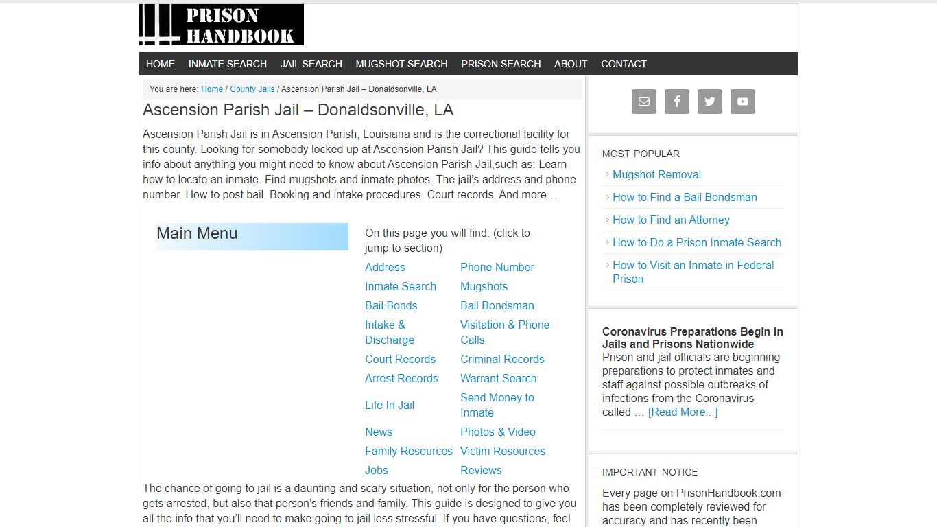 Ascension Parish Jail – Donaldsonville, LA