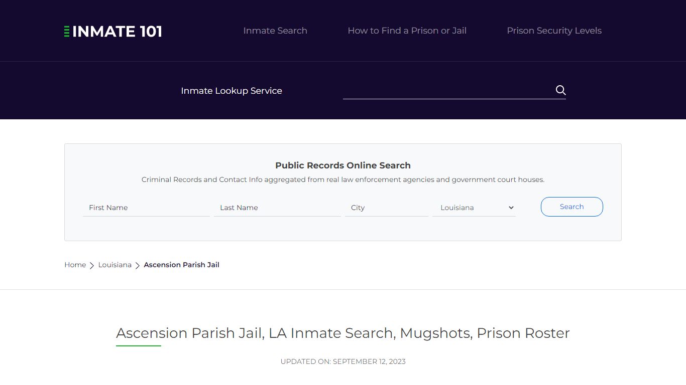 Ascension Parish Jail, LA Inmate Search, Mugshots, Prison Roster